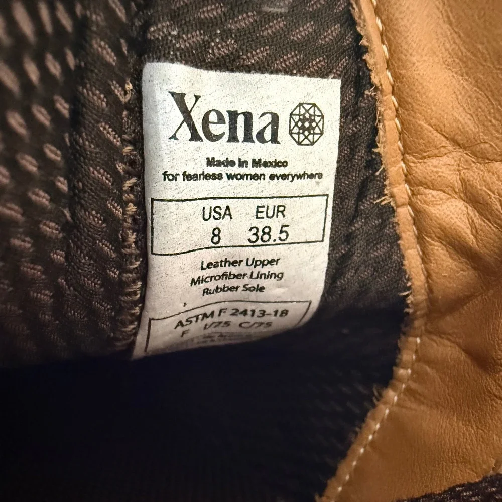 Xena Workwear Gravity Safety Ankle Boot Shoe Cognac Tan Brown size 8